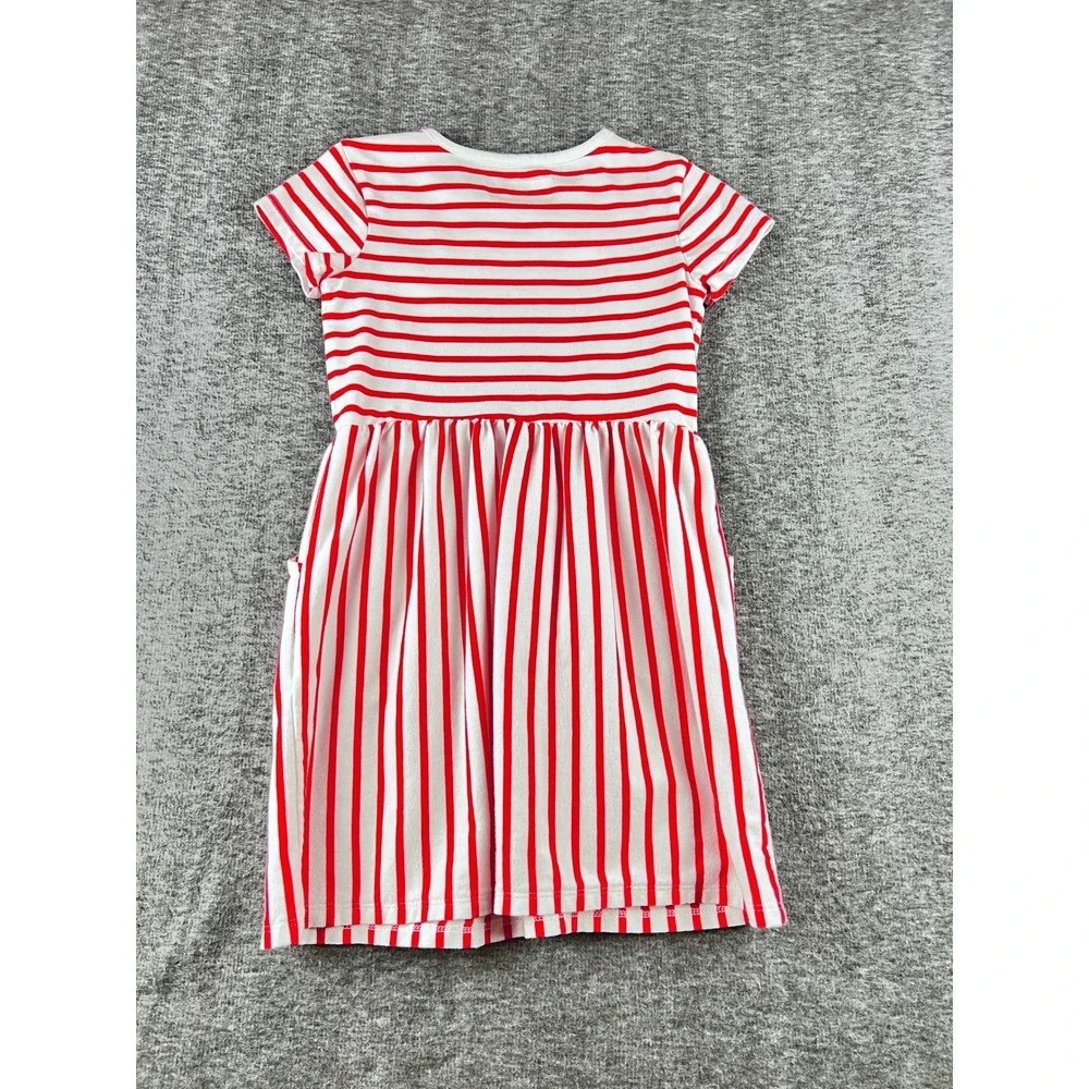 Cat Sonnet Red White Stripe Blue Heart Pocket Dress Toddler Girls‎ 3T 4T
